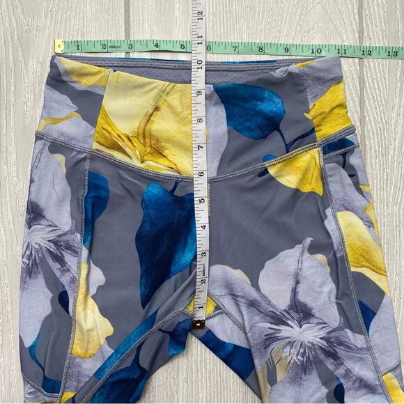 Calia Energize Gray Yellow Teal Floral Compression 7/8 Leggings Size XS X-Small - Picture 4 of 8
